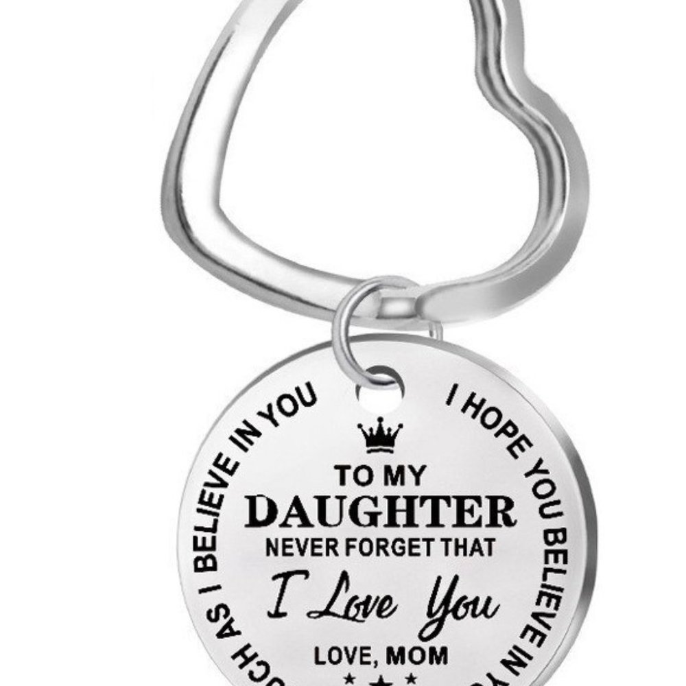 Stainless Steel Love Mother And Daughter Keychain